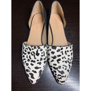 Aerosoles Flats Womens Size 10 Black White Animal Print Calf Hair Pointed Toe